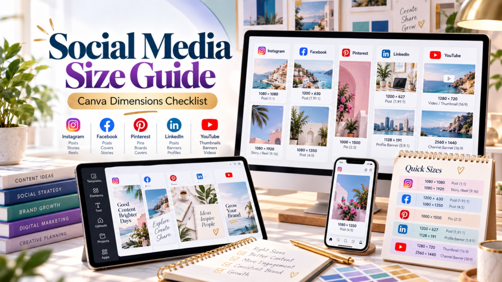 Canva Social Media Size Guide: Instagram, Facebook, Pinterest, LinkedIn and YouTube