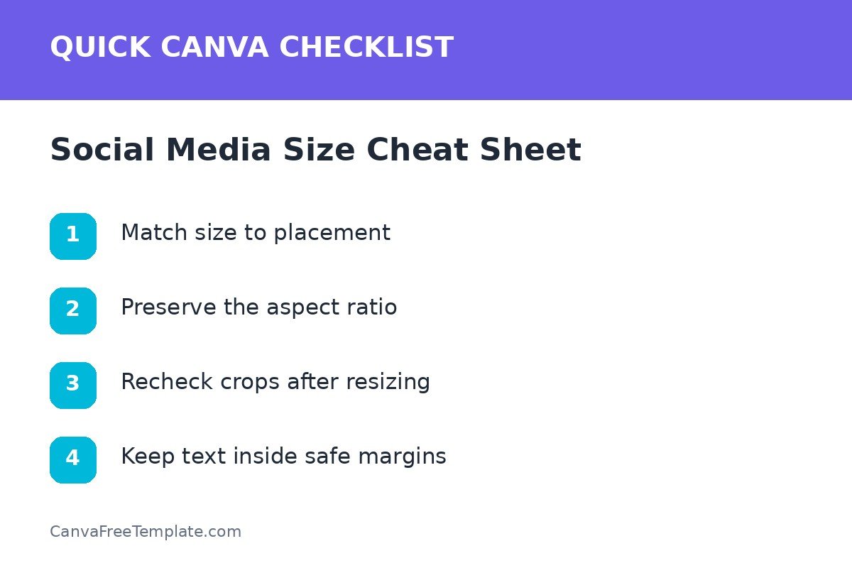 Social Media Size Cheat Sheet Canva checklist