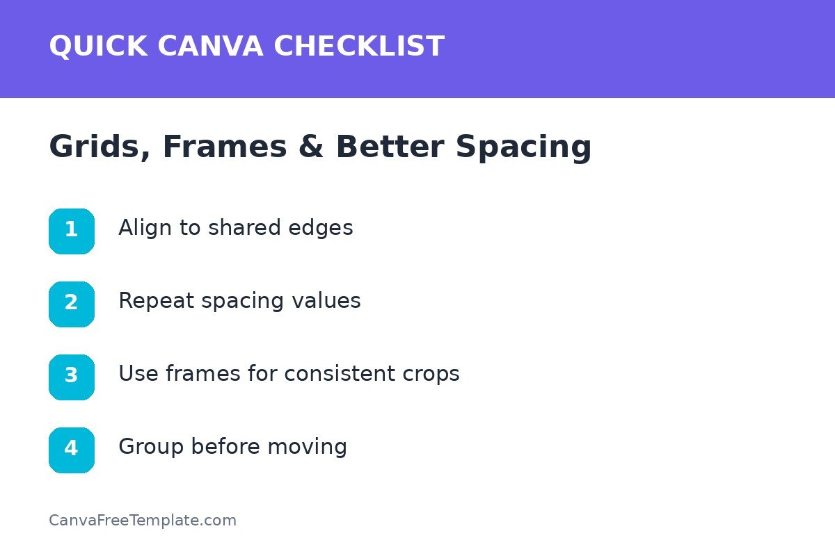 Grids, Frames & Better Spacing Canva checklist